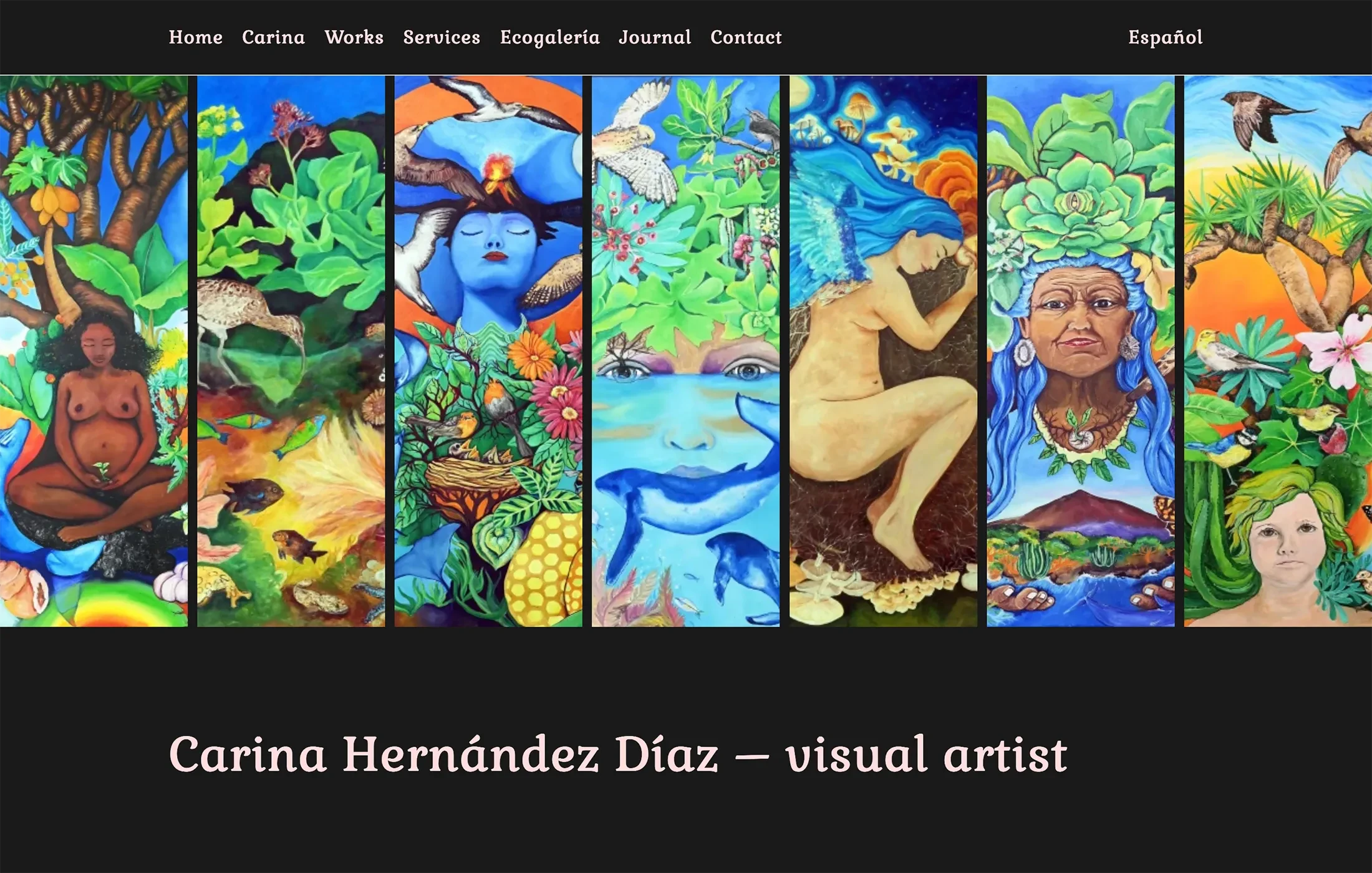 ArteCarina – website screenshot – homepage