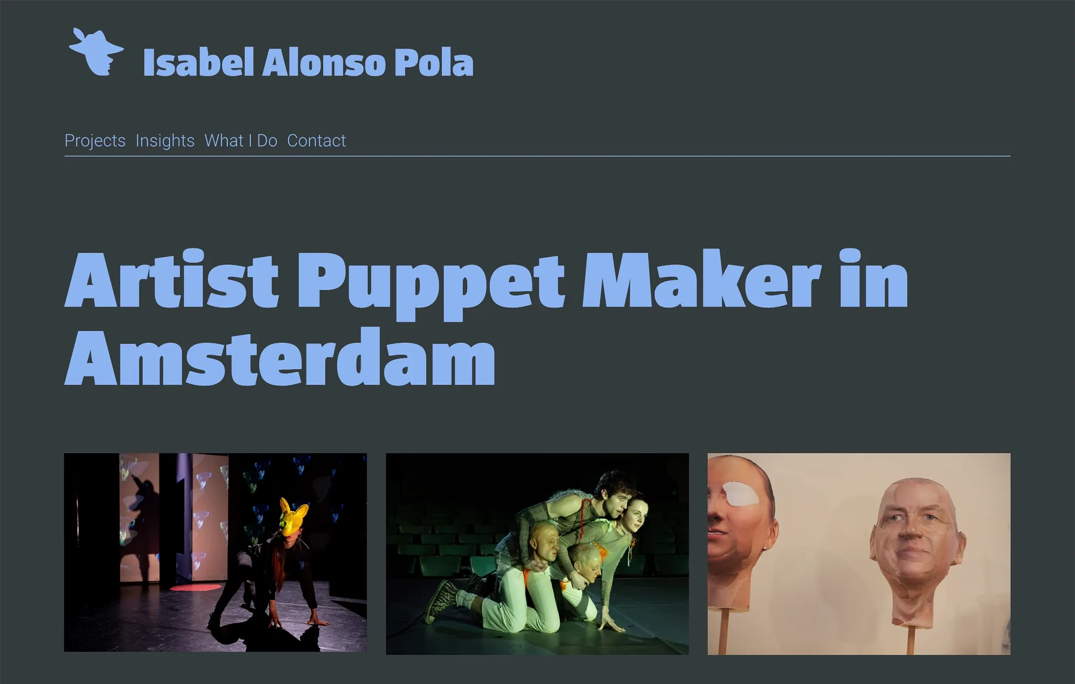 Isabel Alonso Pola – website design – homepage