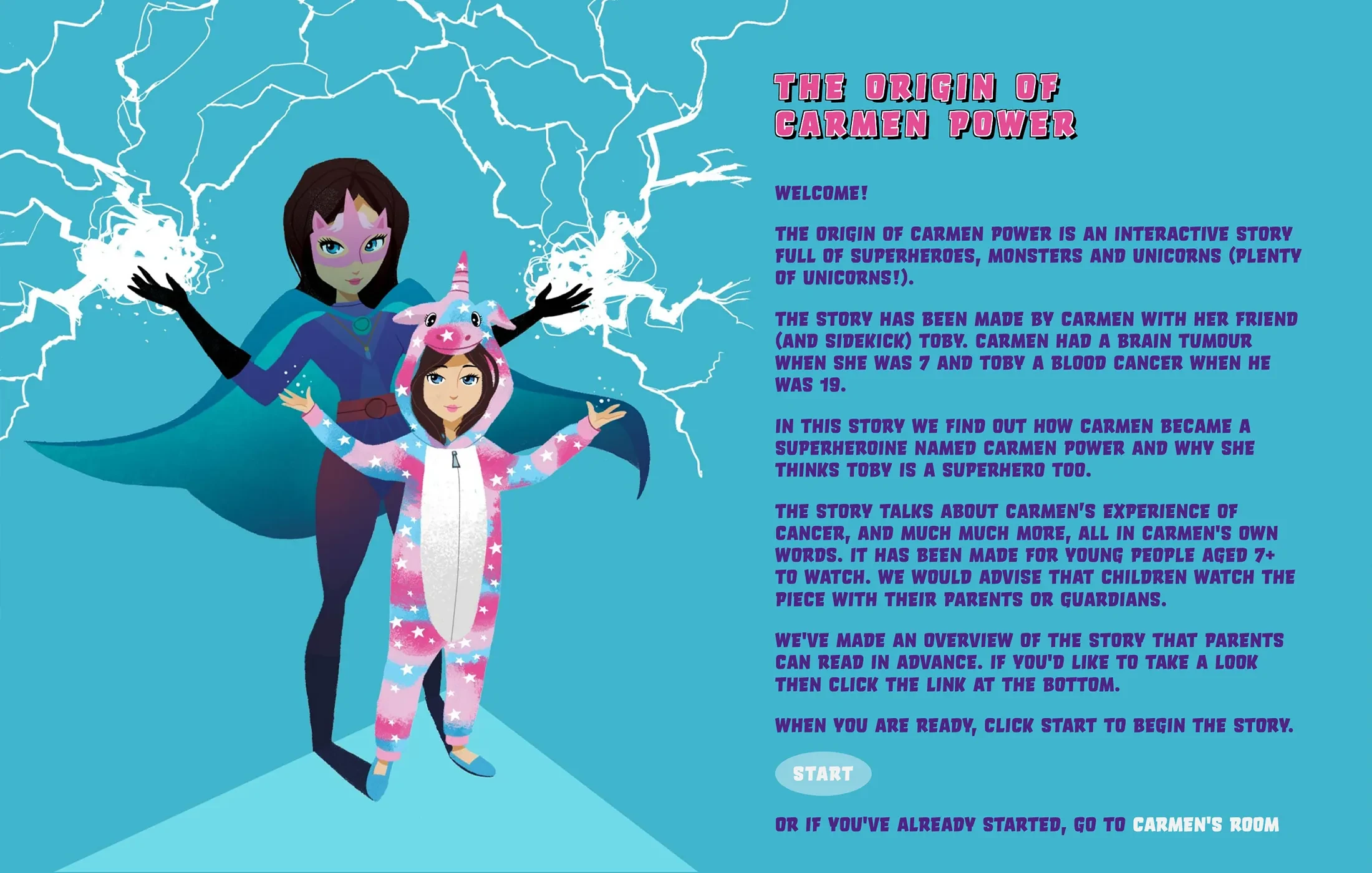 Origin of Carmen Power – landing page