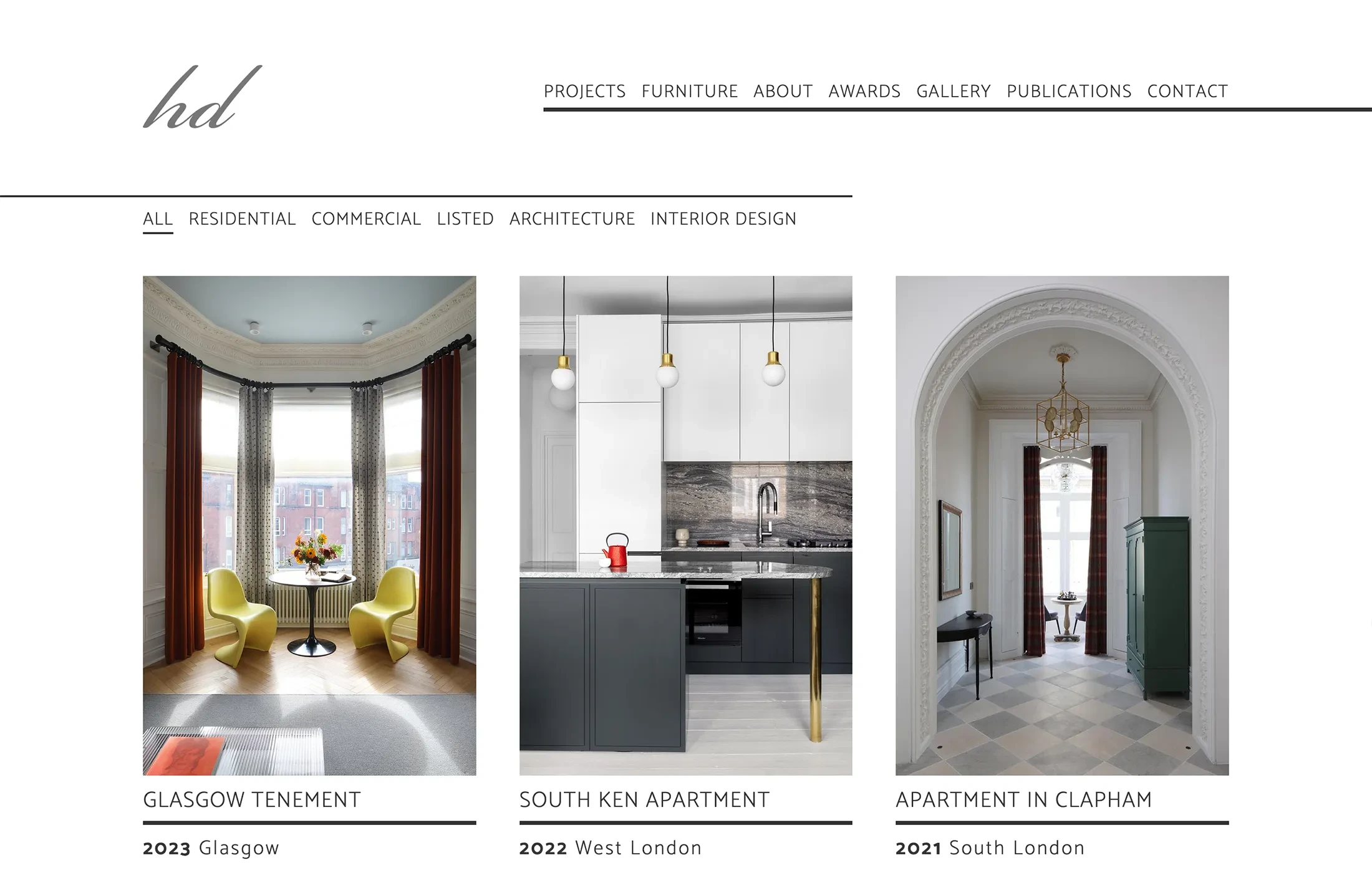 Heckmann Design – website design – projects page