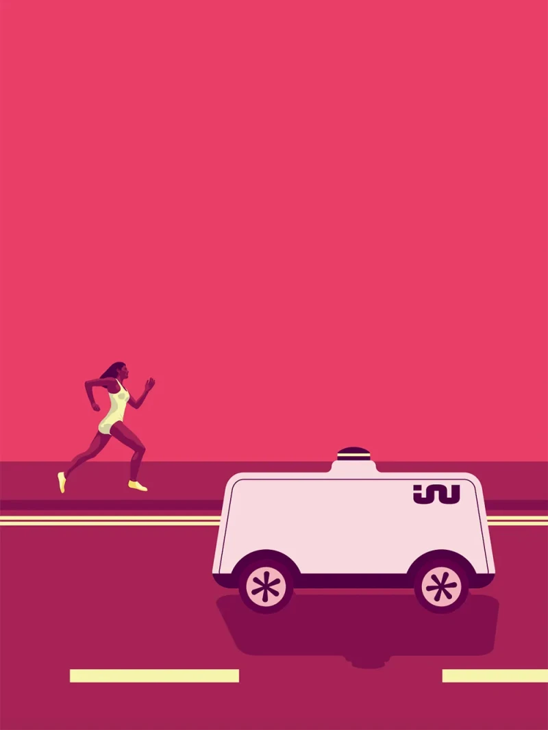 Navigating Artificial Intelligence – Last Mile Delivery – editorial illustration by Robert Fiszer